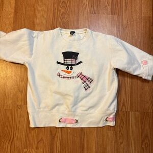 Women's Cream Snowman Sweatshirt